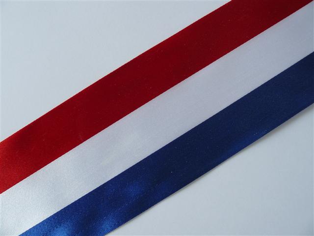 actie Doe een poging Groet Lint en draad en koord :: Thema lint :: Rood wit blauw lint :: Rood wit  blauw lint 100 mm per meter